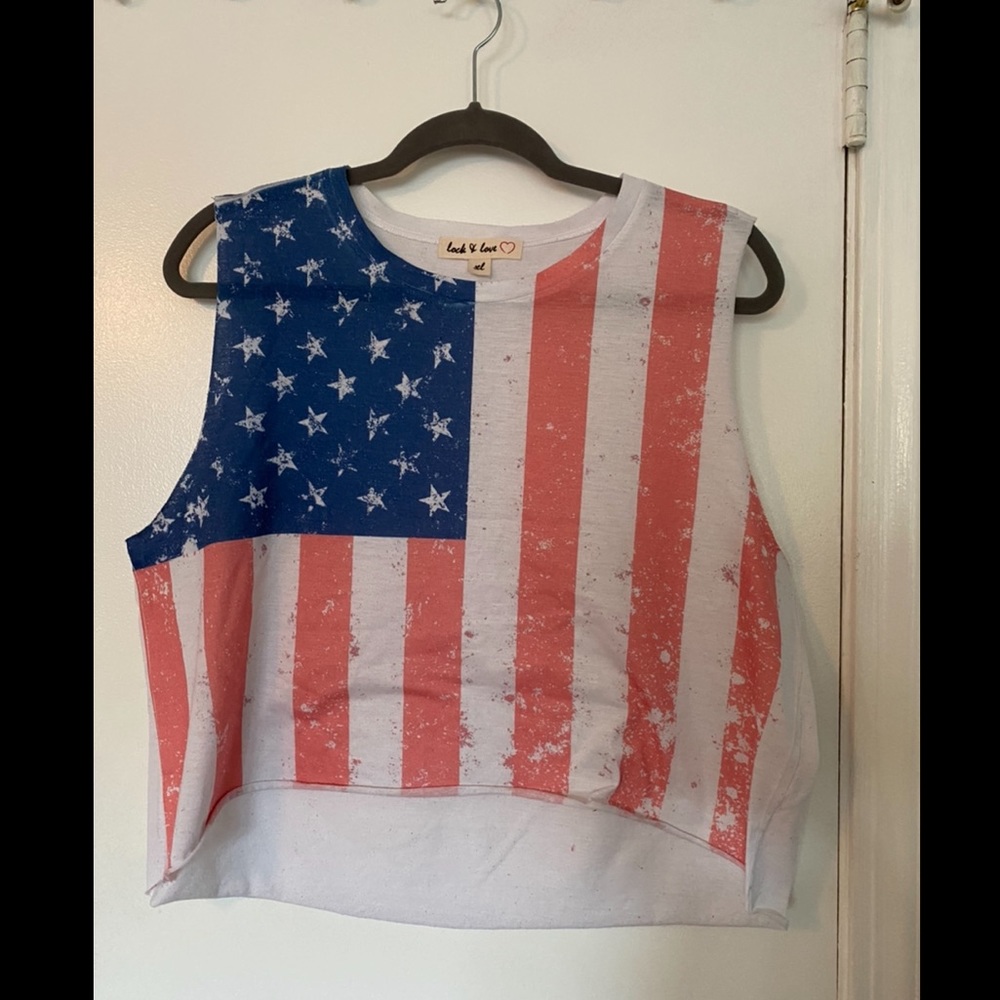American flag crop tank